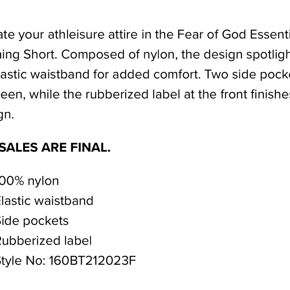 Essentials Fear of God Running Shorts - Picture 6 of 6